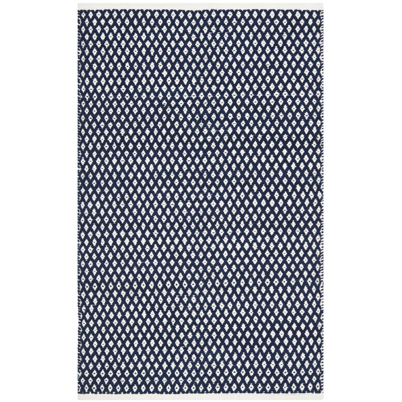 Mckenna Geometric Cotton Hand Woven Area Rug, Rectangle 91 x 152cm