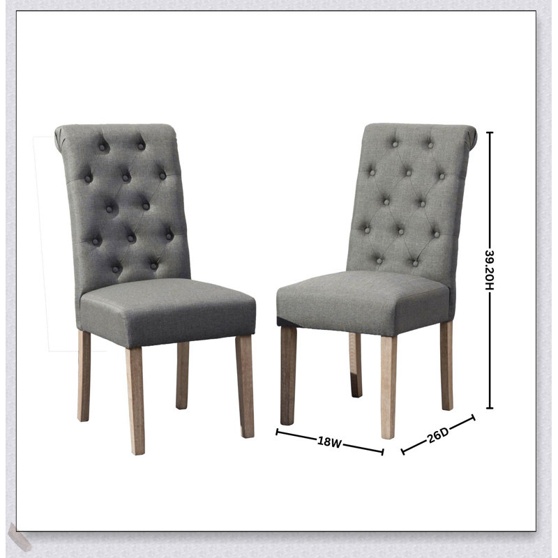 Ensemble de salle à manger Amonia, 7 pièces : table, 6 chaises, Gris foncé