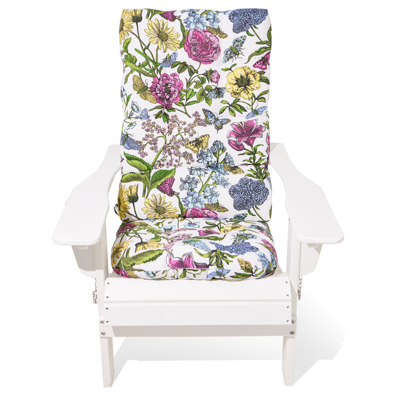  Wolak Outdoor Olefin Seat/Back Cushion for Patio Seats, White/Pink