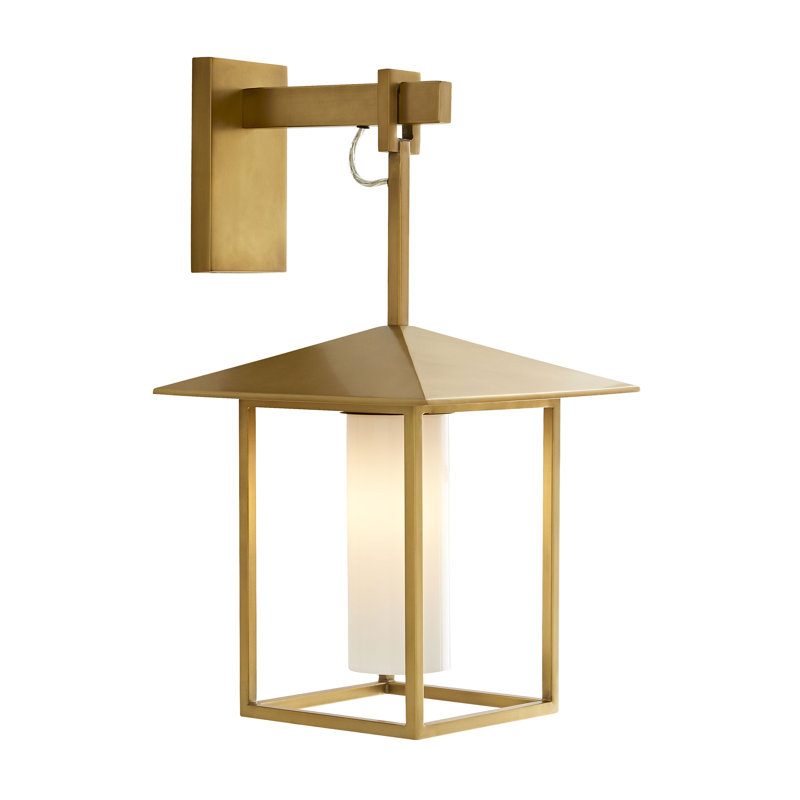 1 - Light Dimmable Armed Sconce, Antique Brass