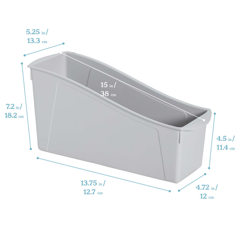  ECR4Kids Linking Plastic Storage Book Bin, Multipurpose Organization, 10-Piece, Gray