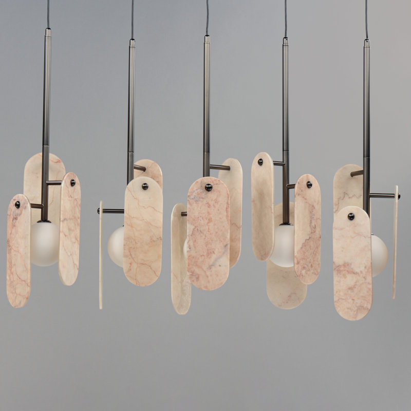 Megalith 5 - Light Pendant, Gunmetal, Light Brown