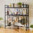 Computer Desktop Bookcase 2 Layers 37.5 Inch With Adjustable Shelf Display Rack Black