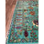 Tapis bleu sarcelle en laine et coton Original