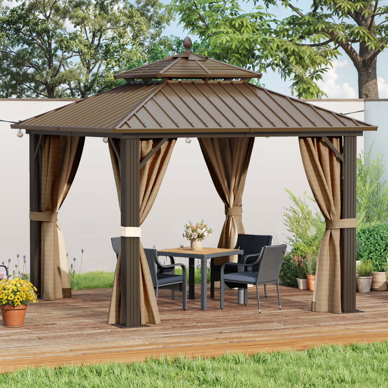 Balconera 10Ft. W X 10Ft. D Aluminum Patio Gazebo With Double Roof