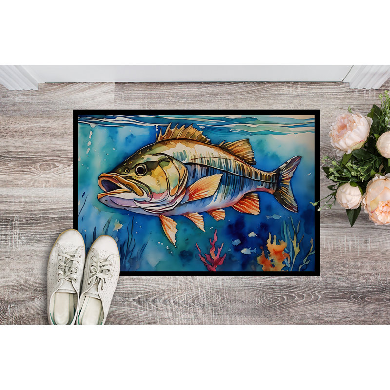 Striped Bass Doormat, L 18 po x L 27 po
