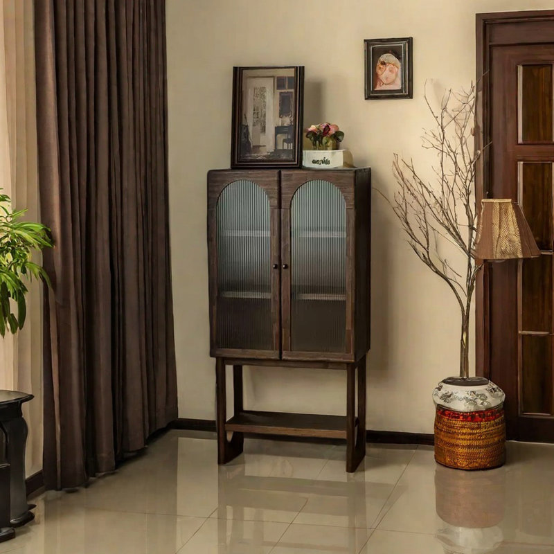 Buffet rétro de style industriel multi-espaces, Marron foncé