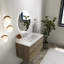 Meuble-lavabo mural 36 po avec comptoir en chêne brut