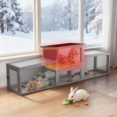 Insulated Outdoor Wood Rabbit Hutch
