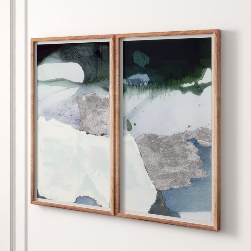 Quartz Diptych Ocean Painting by ZBC House Art