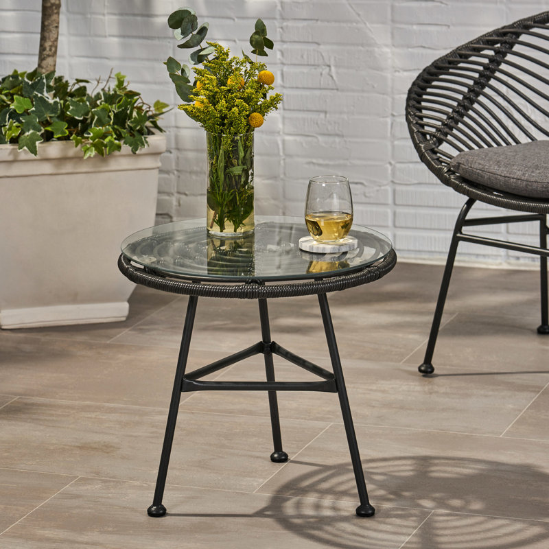 Grey And Tempered Glass Side Table With Contemporary Touch Chic Strong