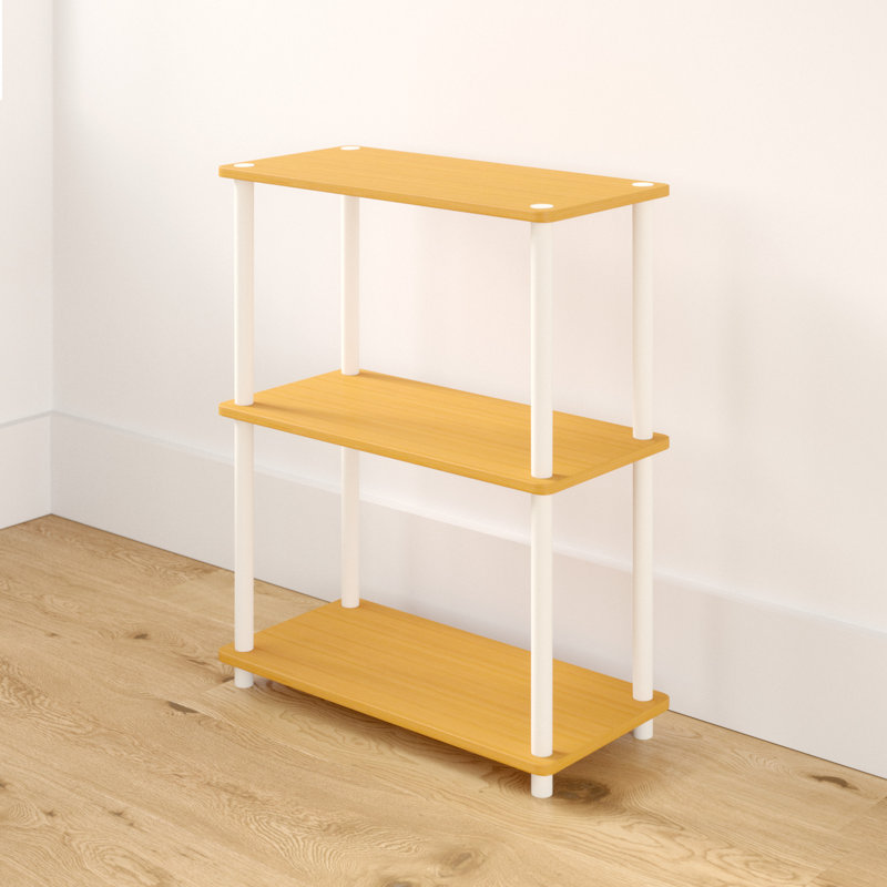 Étagère bibliothèque Decorius, Hêtre / blanc, (Trois tablettes) 75 cm (H) x 60 cm (L) x 29 cm (P