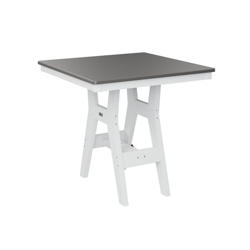 Harbor Outdoor Square Table, 30.37" H x 33" W x 33" D, Hammered Stainless