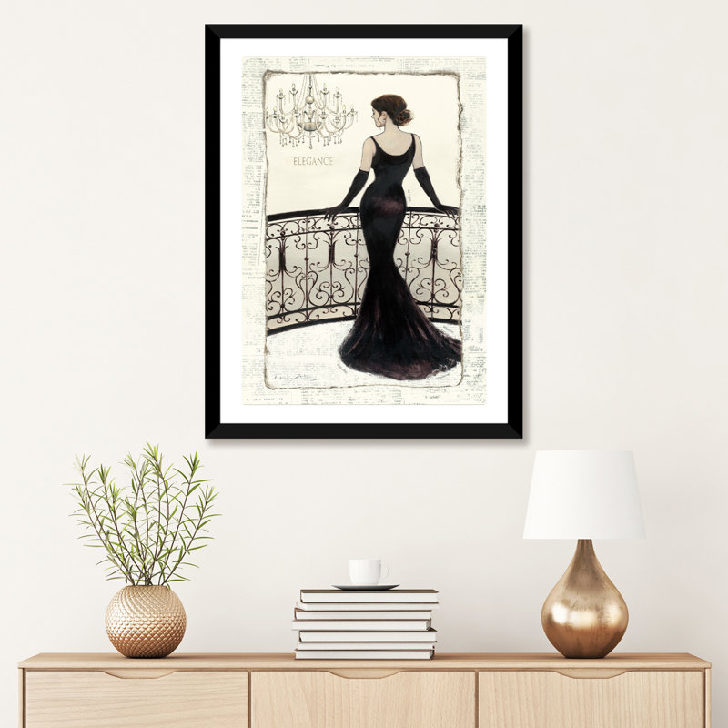 La belle noire par Emily Adams - reproduction d'art, H 32 po x l 24 po x P 1 po, Papier encadré noir