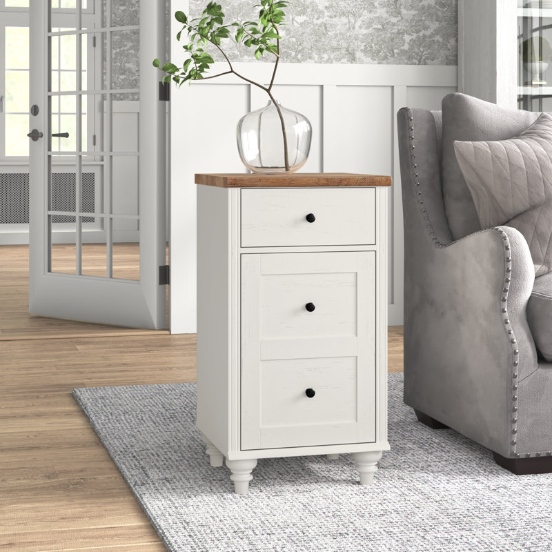 Ensemble de table de bout avec plateau et rangement intégré Scarlett, Brun / Blanc
