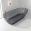Baignoire autoportante 69 po en résine translucide, finition ovale gris-bleu