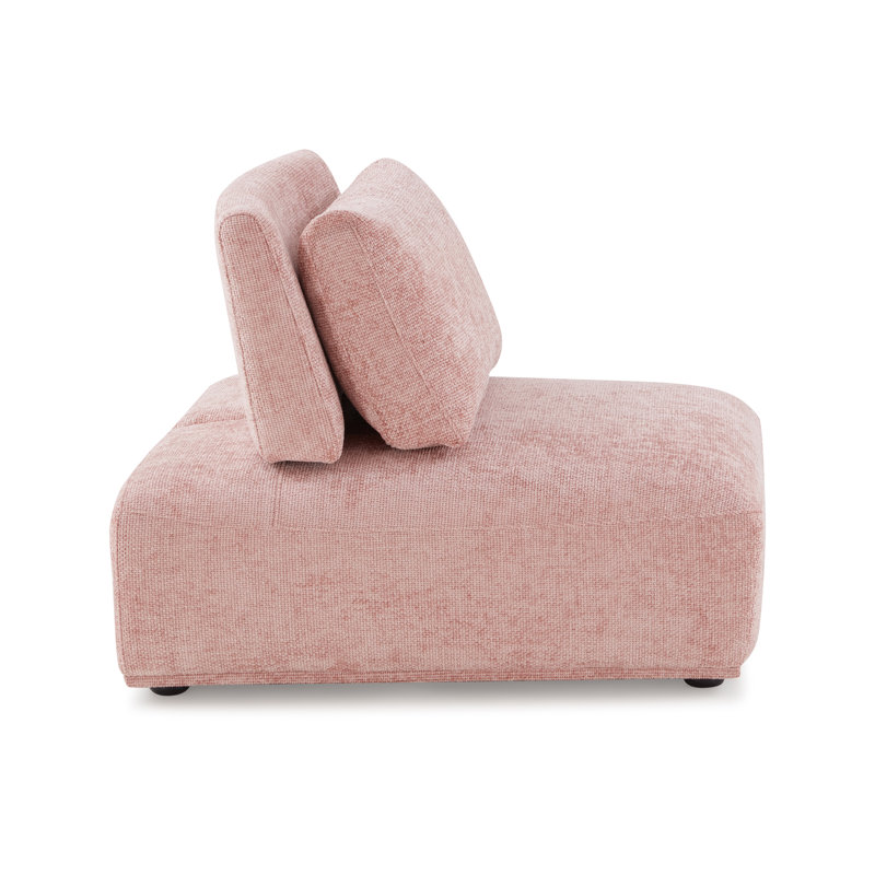 Canapé modulaire 4 pièces Aukeem, Polyester rose
