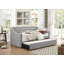 Canapé-lit 1 pièce en tissu gris moderne de conception moderne avec lit gigogne et capitonnage-990320717