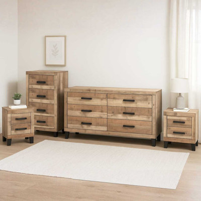 Biloxi 4-Piece Bedroom Set – Dresser with Chest and 2 Nightstands