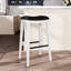 Tabouret de bar de 30 po, cuir blanc et noir, structure en bois franc massif pour une durabilité dans la cuisine Siège confortable avec mousse haute, s'adapte aux environnements-1703431944-1703432052