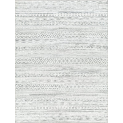 Demetra Light Silver Machine Washable Area Rug