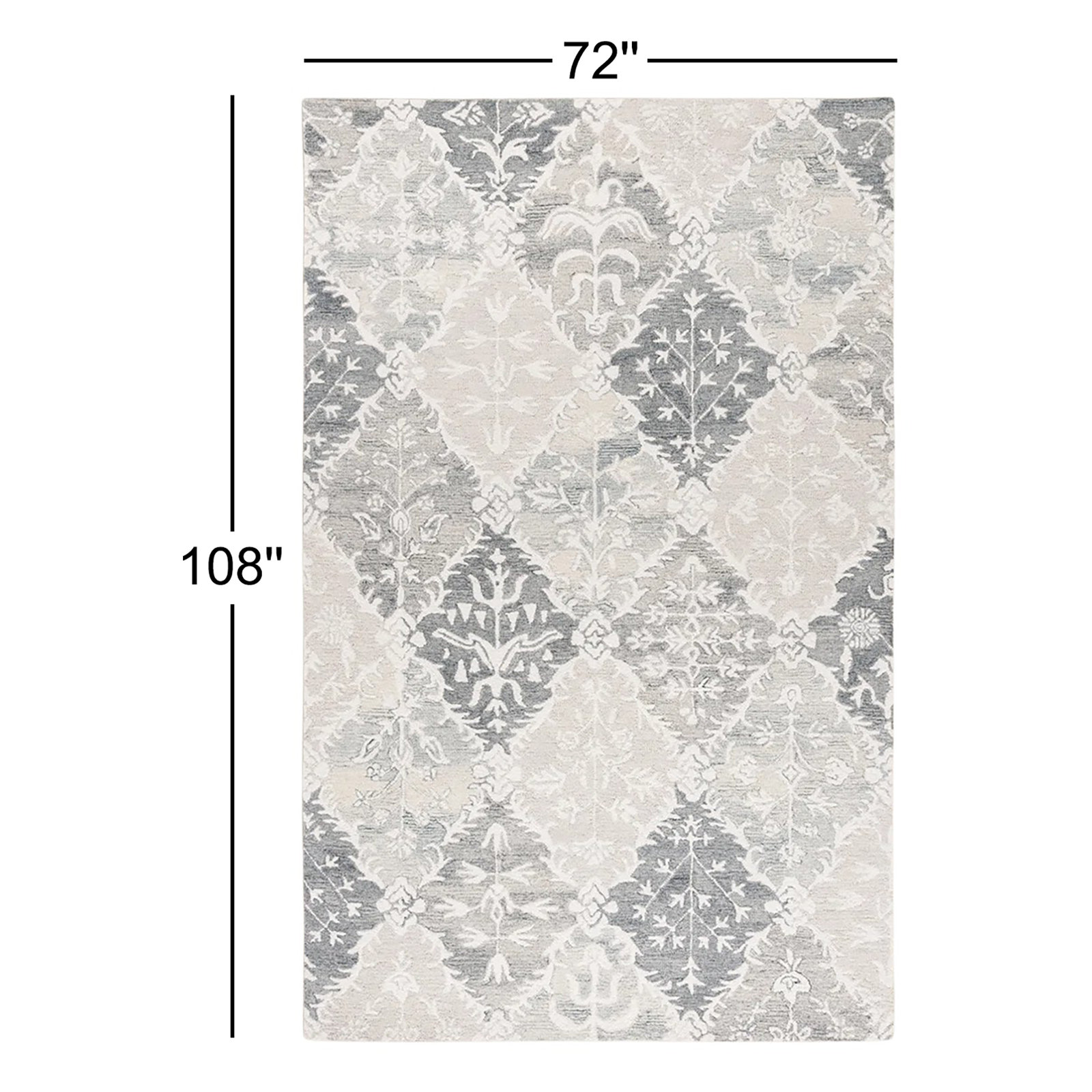 Garvin Hand-Tufted Wool Floral Rug, Rectangle 6' x 9'