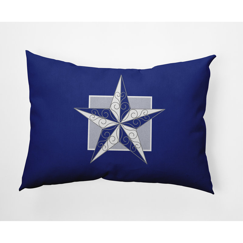 Outdoor Reversible Throw Pillow, Blue
