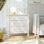 Commode blanche moderne 27,5 po à 3 tiroirs avec trousse de sécurité anti-basculement