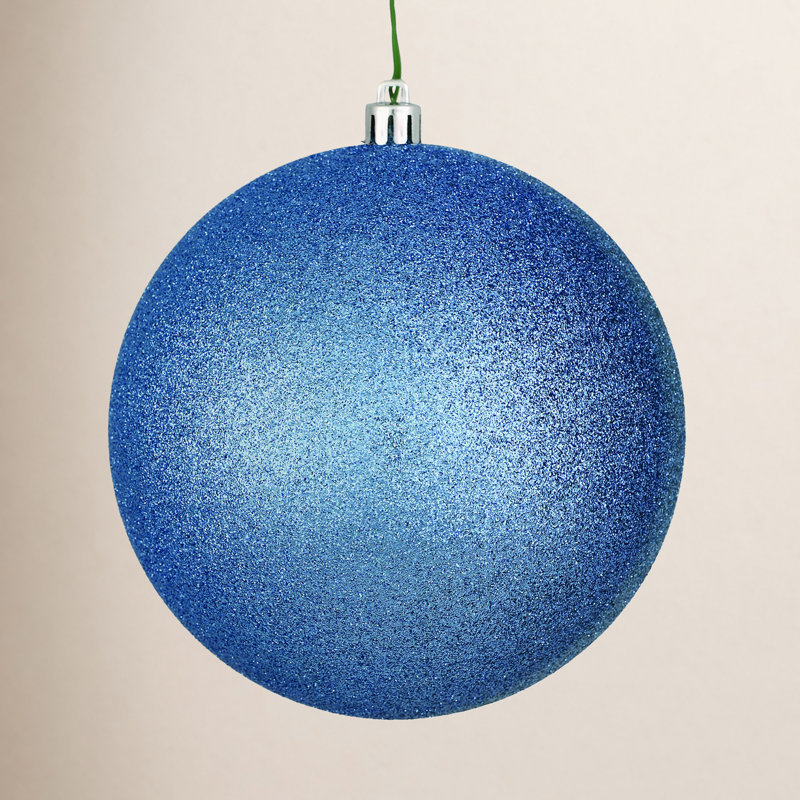 Holiday Décor Ball Ornament, 8" H x 8" W x 8" D, Periwinkle Glitter