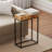 Framhosue Metal Frame End Table With Burl Finish Wood Top