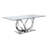 Clear Glass Top & Mirrored Silver Dining Table