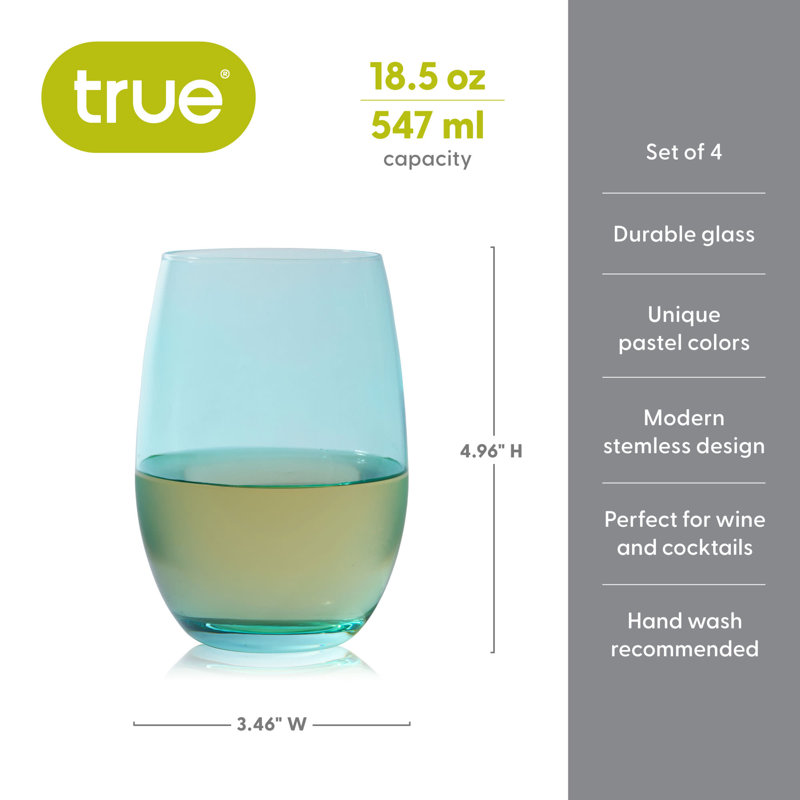 Colorful Stemless Wine Glasses