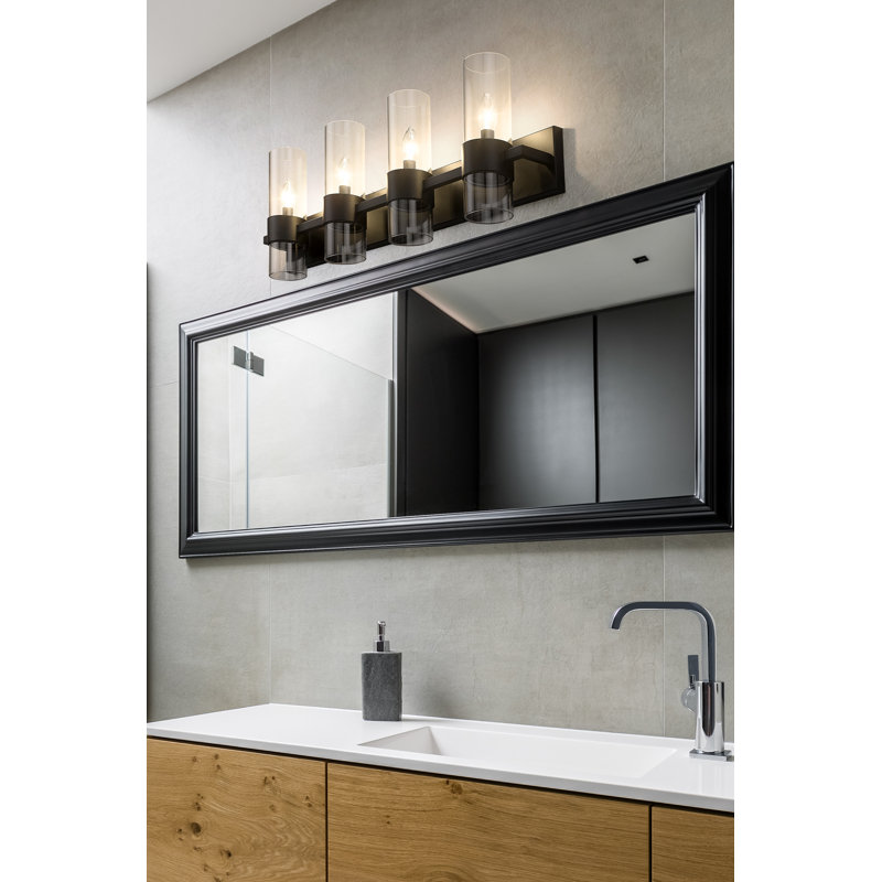 Ensemble de meuble-lavabo 4 lumières Masi, Noir mat