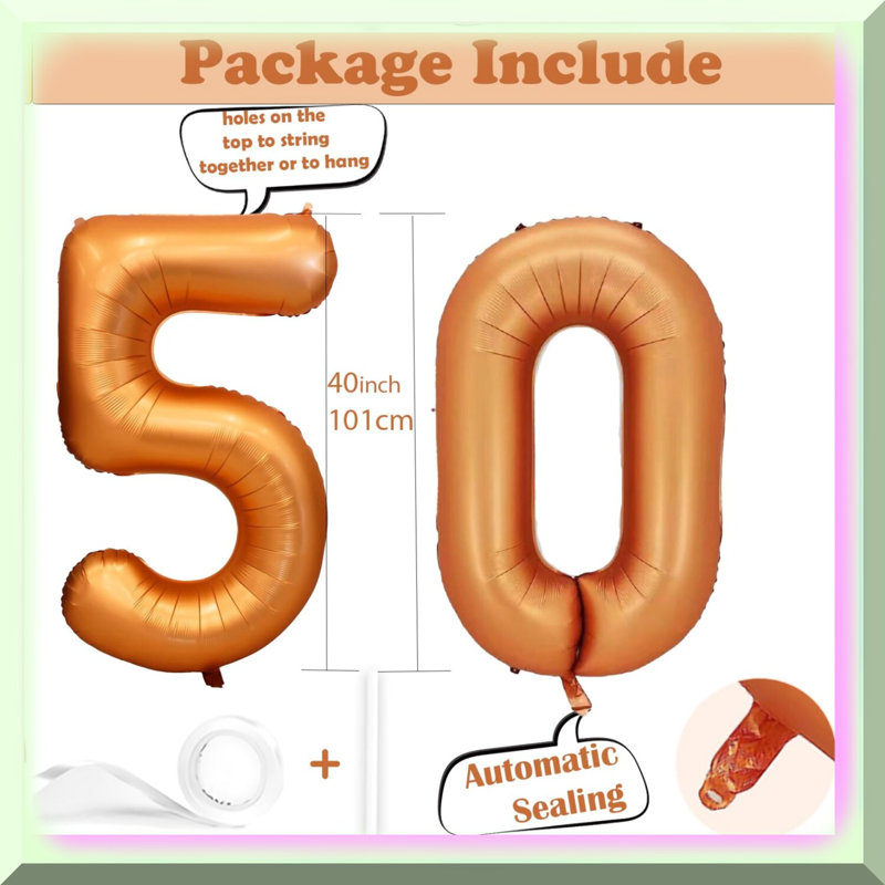 124pcs Black White Gold Latex Balloon Garland Kit, Orange