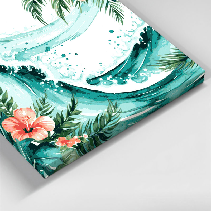 Art mural sur toile vert bord de mer, H 20 po x l 24 po
