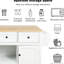 Chariot de cuisine blanc avec rangement pour porte d'armoire et rangement moderne, comptoir rabattable et support en métal-121076842