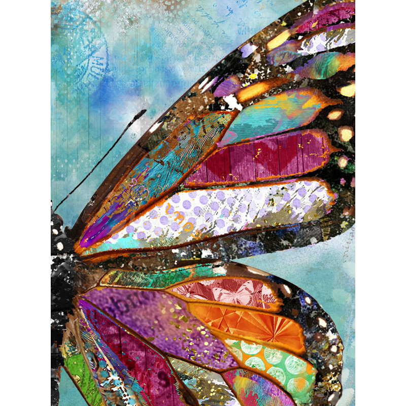 Woodland Butterfly Wing Print by Jennifer Lambein, 31.2" H x 25.2" W x 0.88" D, Black Single Picture Framed Paper