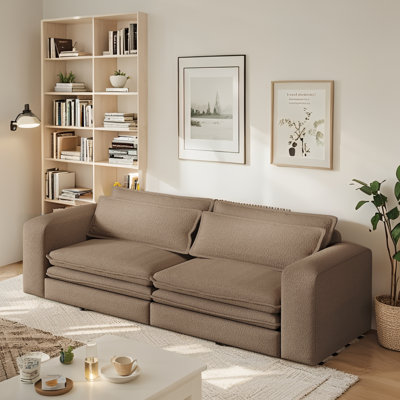 King Size Teddy Sofa Bed, 3-in-1 Design with 2 Lumbar Pillows