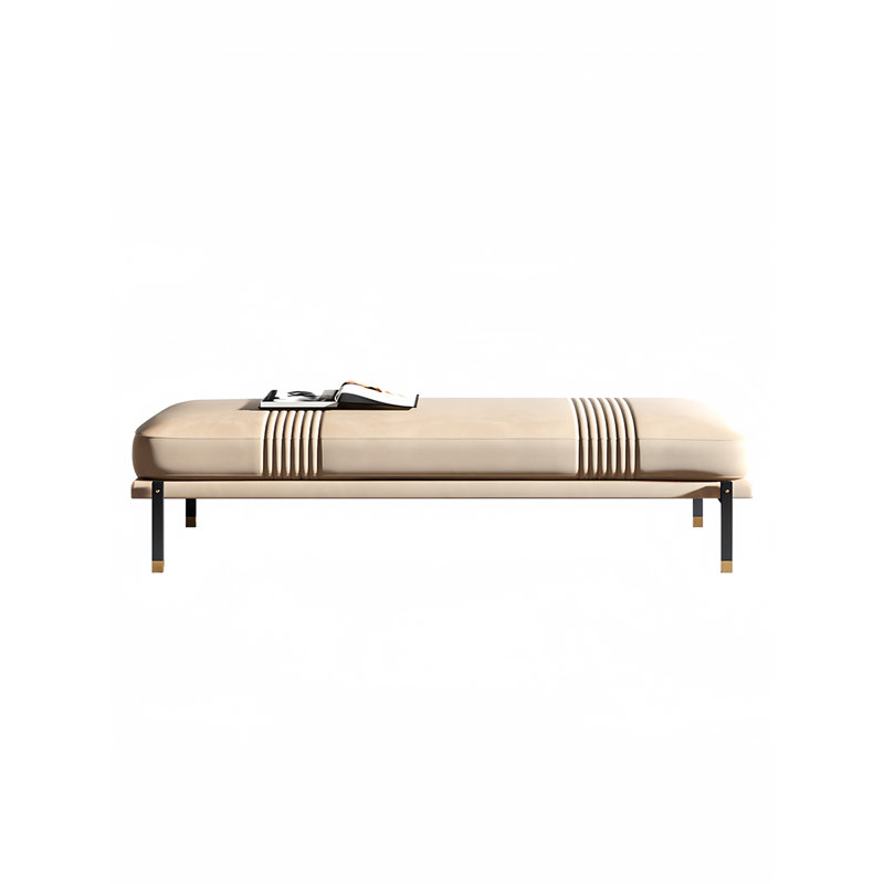 Kisty Leather Match Upholstered Bench, 15.74" H x 59.05" W x 17.71" D