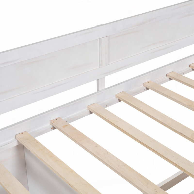Lit de jour avec tiroirs et tablettes, Lit simple, Blanc