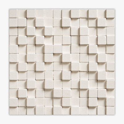 Champagne Tumbled 1x1 3-D Limestone Mosaic