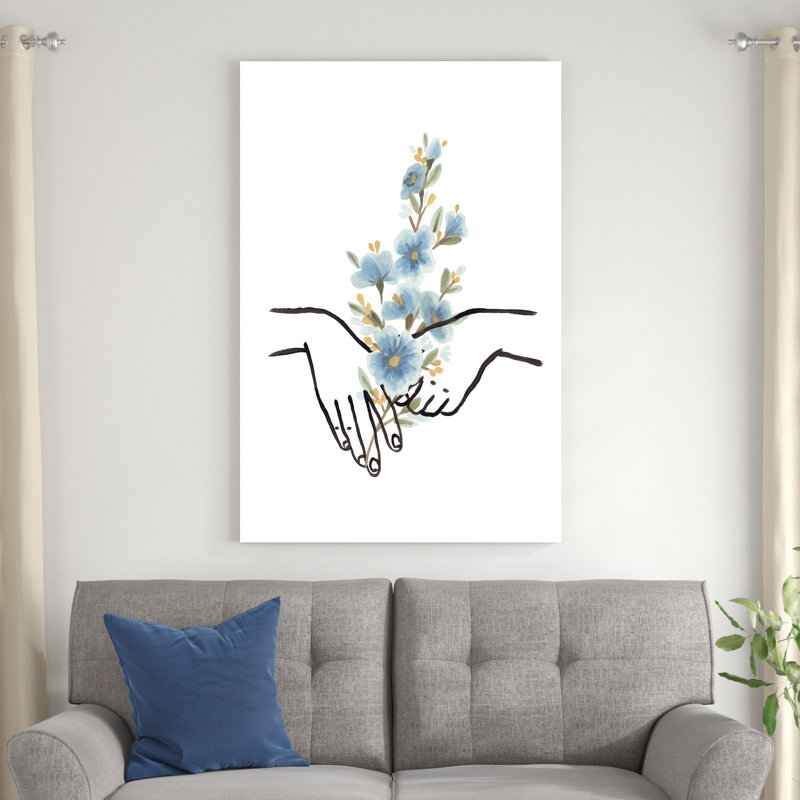 Mains et fleurs IV, H 48 po x l 32 po x P 1,25 po