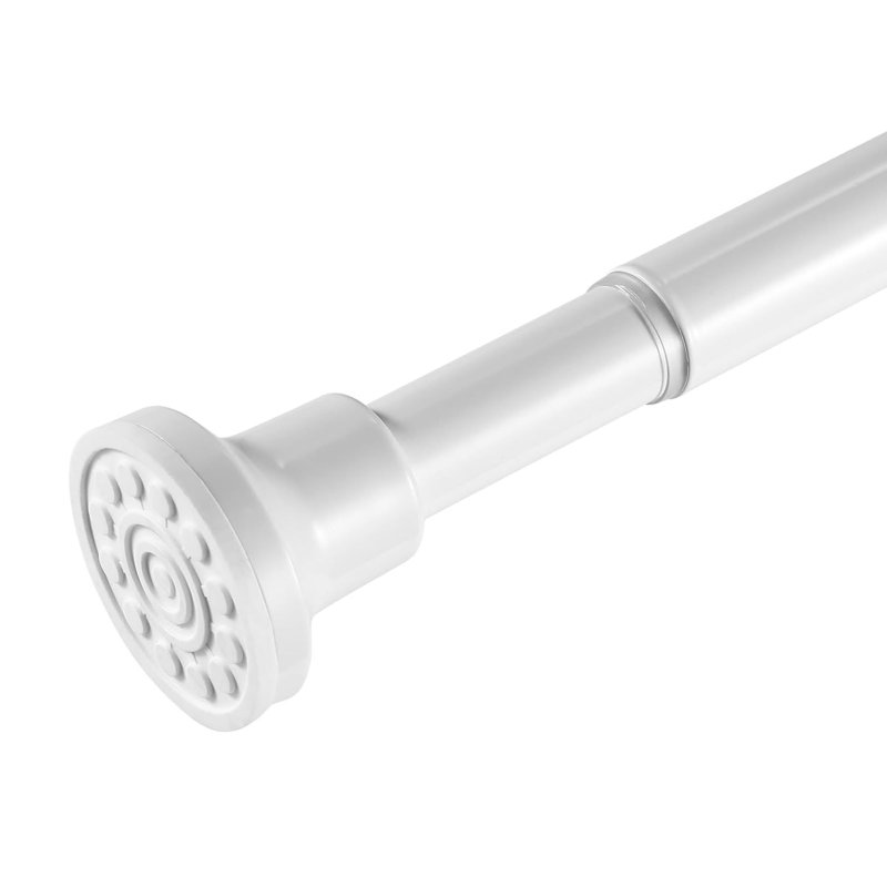 Shower Curtain Pole ,Adjustable Telescopic Rod ,72-255 Cm Shower Curtain Rail ,No Drilling, White