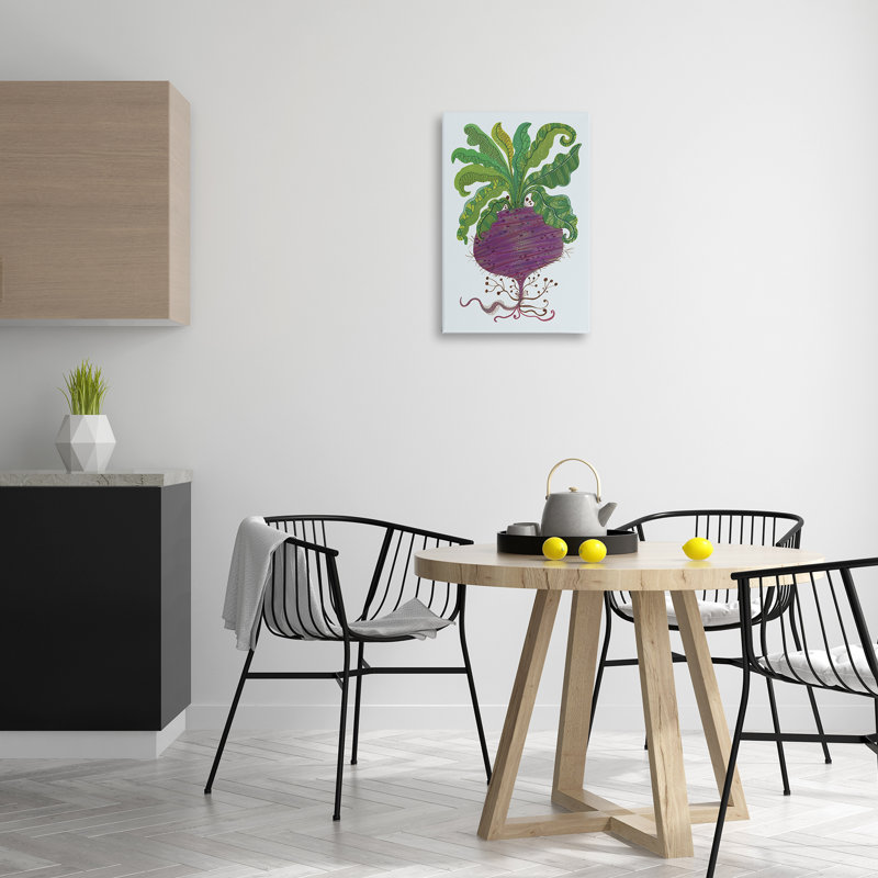 Toile de légumes stylisée Betterave rouge, design par Kay Widdowson, H 24 po x l 16 po