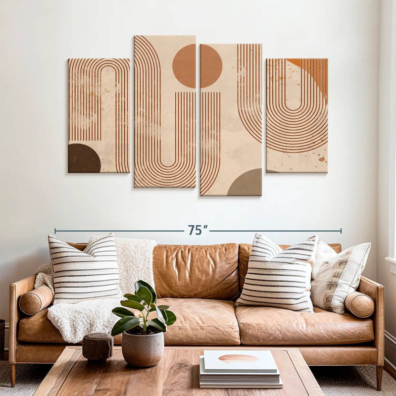 Abstract Boho 4 Pieces, 42" H x 68" W x 1.25" D
