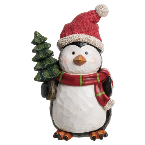 The Holiday Aisle® Christmas Penguin Figurine | Wayfair