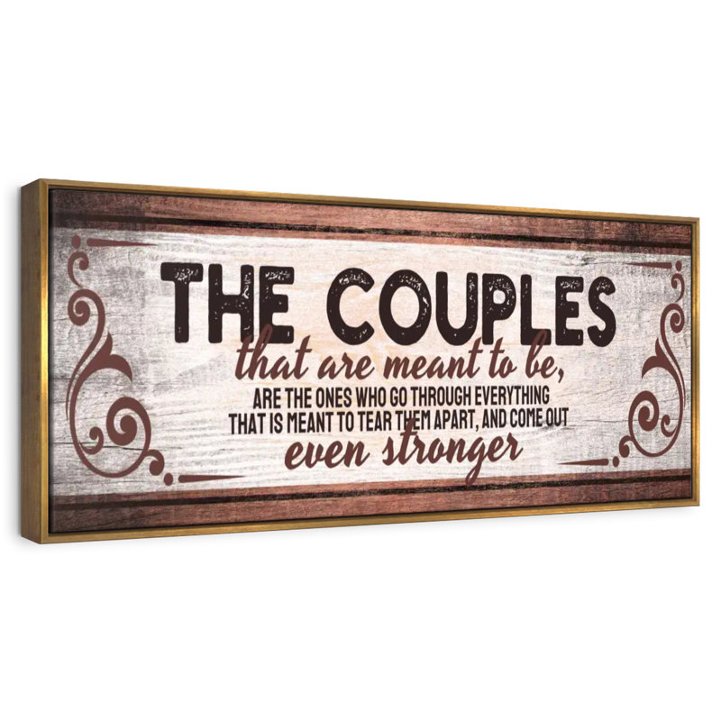 Plaque murale The The Couples, Cadre flottant doré, 28 po x 10 po