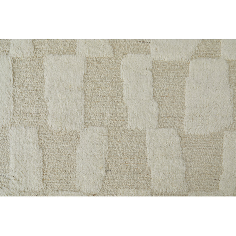 Ashby Wool Geometric Area Rug in Tan, Rectangle 3'6" x 5'6"