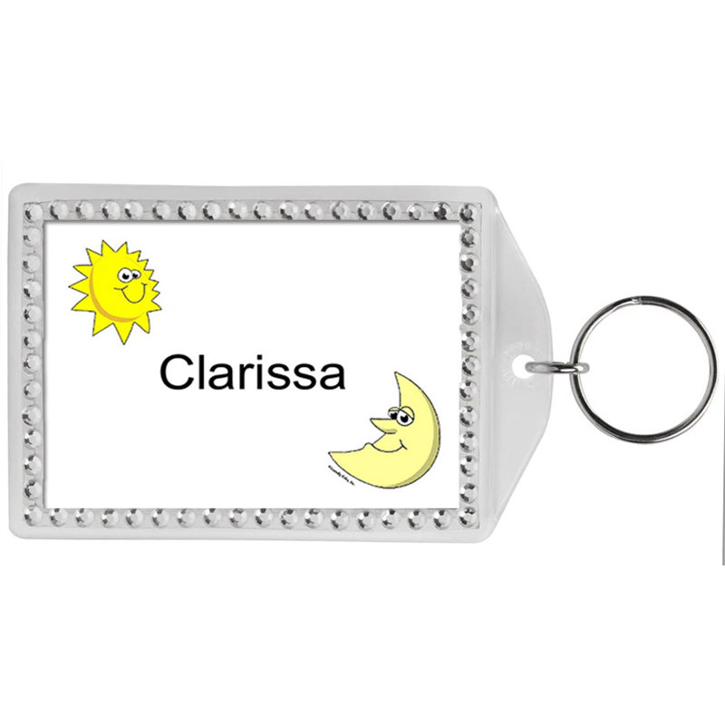 Porte-clés bord de strass personnalisé, Oui