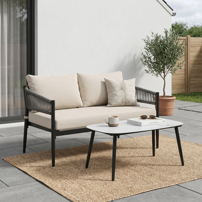 Ensemble de conversation The Rope avec accoudoirs avec causeuse et grande table basse